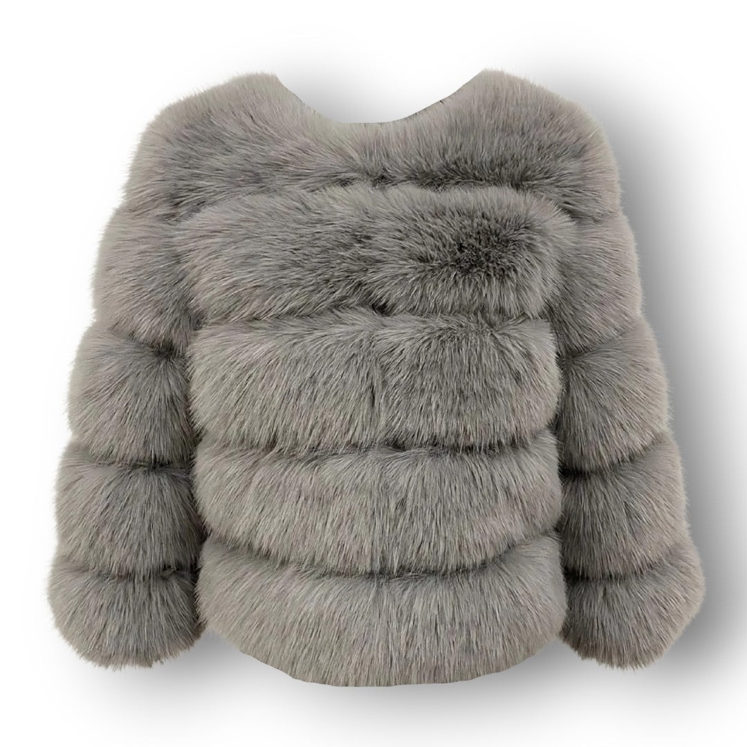 ''DARK GREY'' SHORT FUR JACKETS