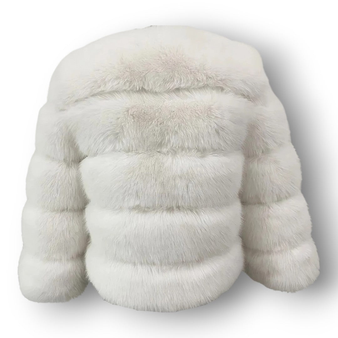 ''WHITE'' SHORT FUR JACKET
