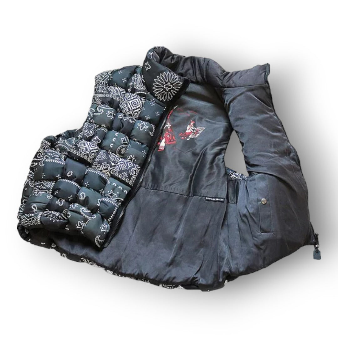 KAPITA BANDANA PRINT NYLON KEEL-WEAVING VEST ''BLACK''