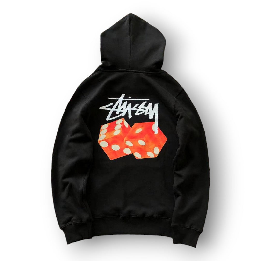 STUSY ''BLACK/RED'' DICE HOODIE