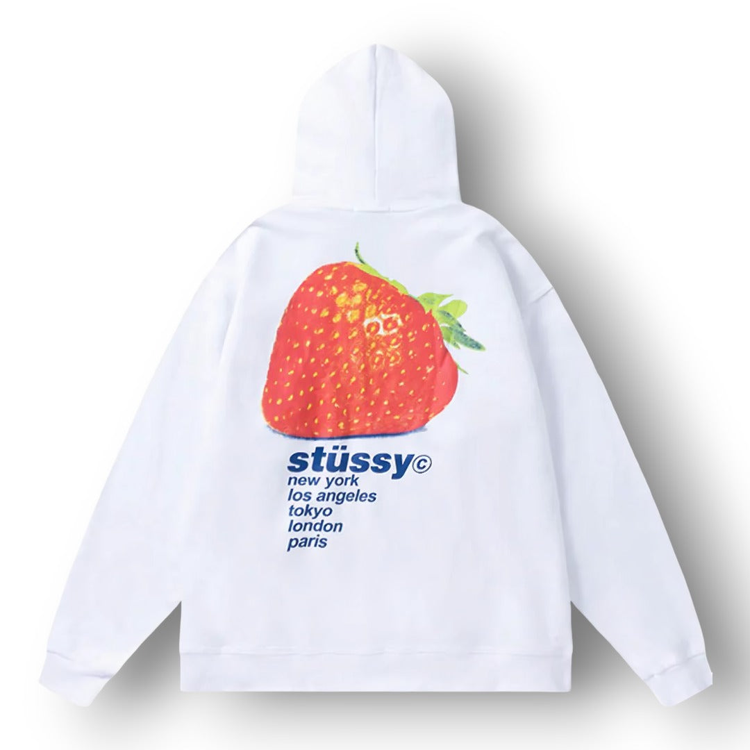 STUSY STRAWBERRY ''WHITE'' HOODIE