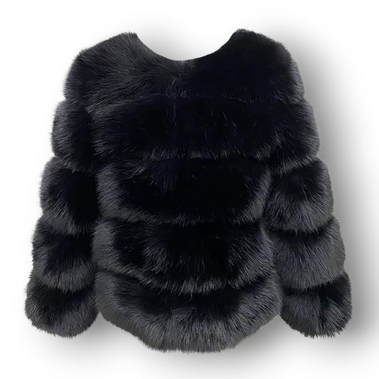 ''BLACK'' SHORT FUR JACKET