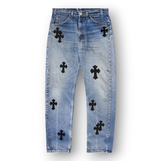 CROME HEART ''BLUE/BLACK'' JEANS