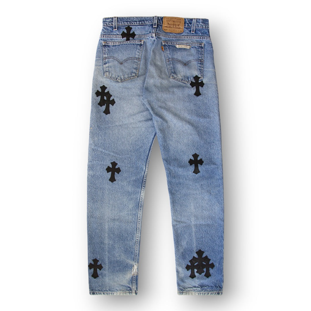 CROME HEART ''BLUE/BLACK'' JEANS