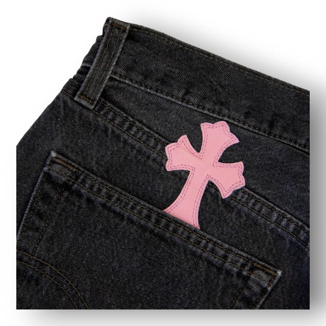 CROME HEART ''BLACK/PINK'' JEANS