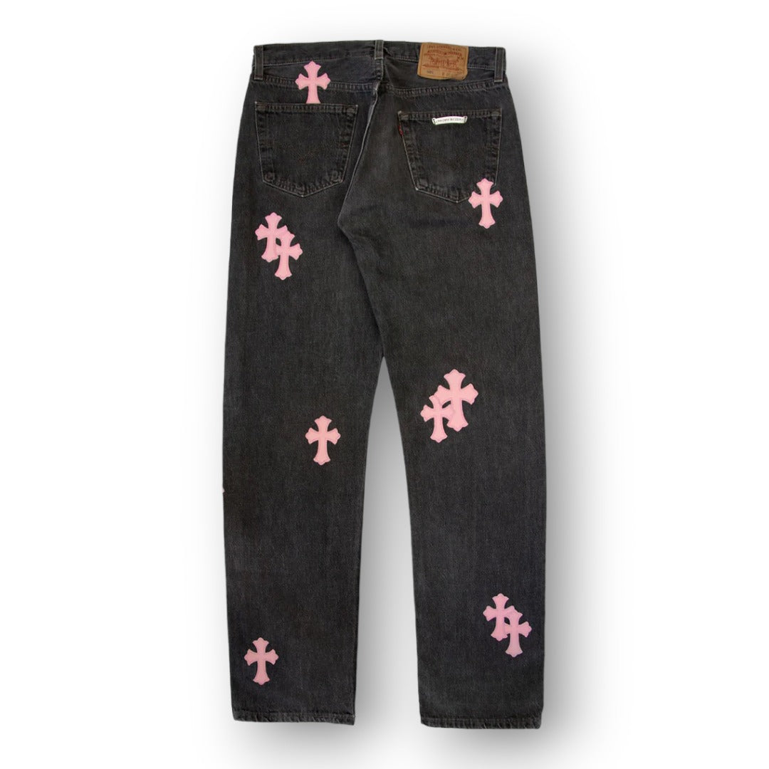 CROME HEART ''BLACK/PINK'' JEANS