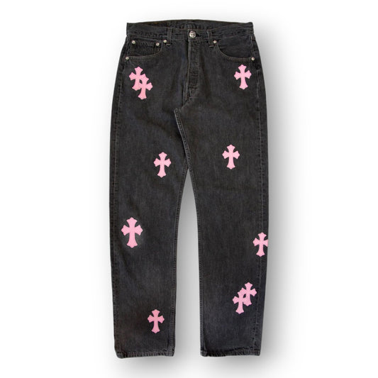 CROME HEART ''BLACK/PINK'' JEANS