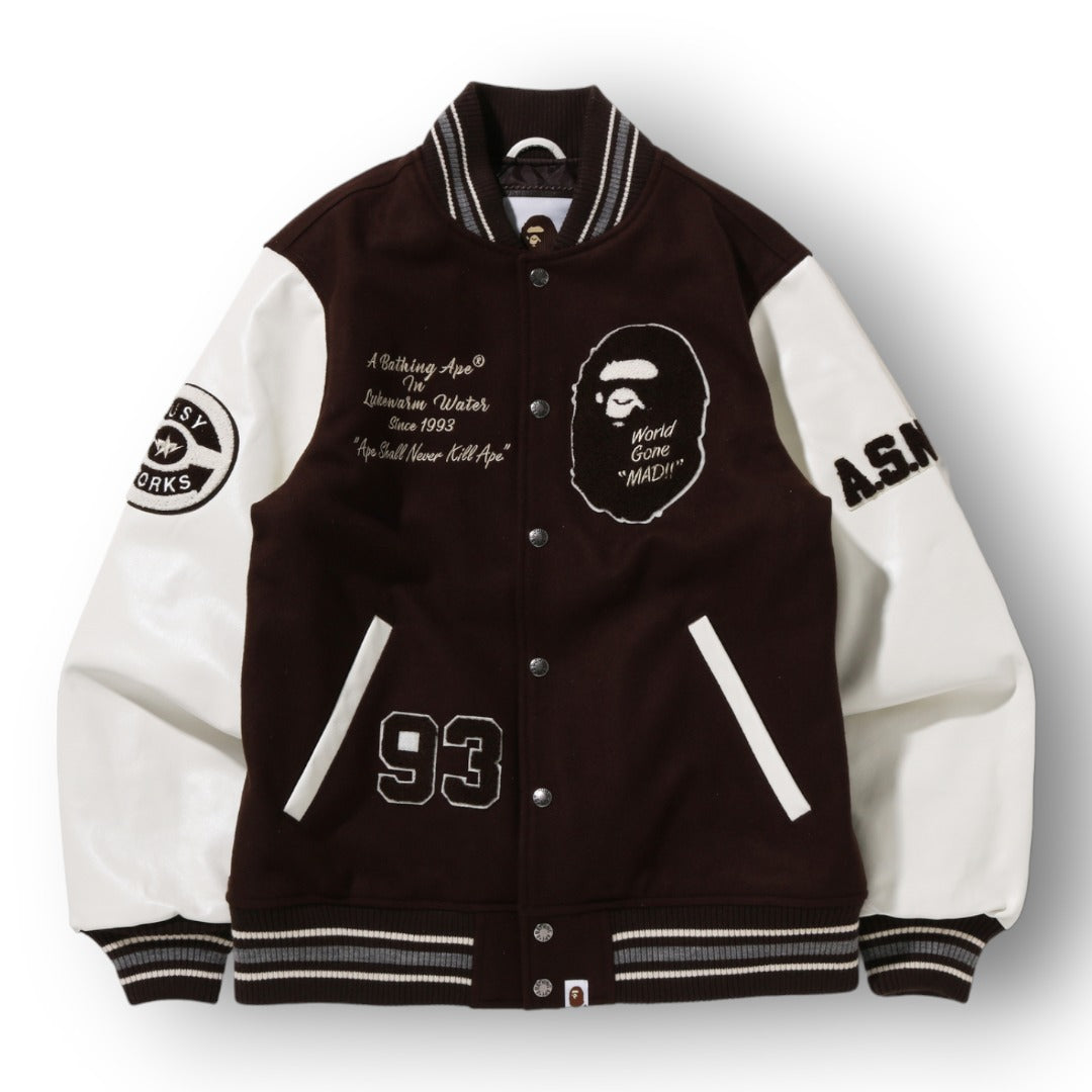 APE VARSITY JACKET ''BROWN''