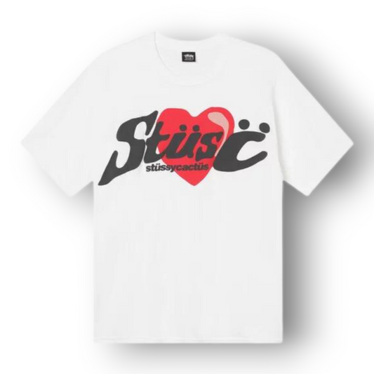 STUSY X HEART TSHIRT ''WHITE''