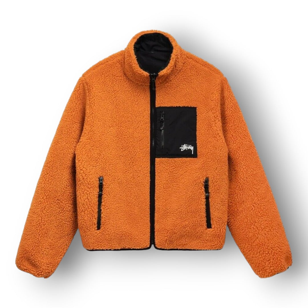 STUSY 8 BALL SHERPA REVESIBLE JACKET ''ORANGE''