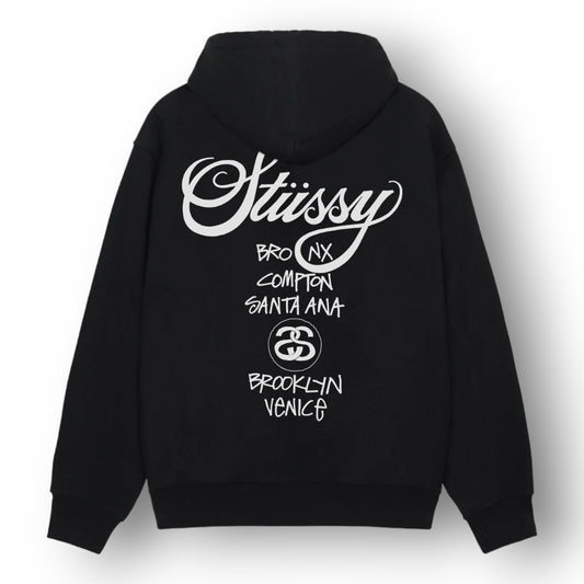 STUSY WORLD TOUR ''BLACK'' HOODIE