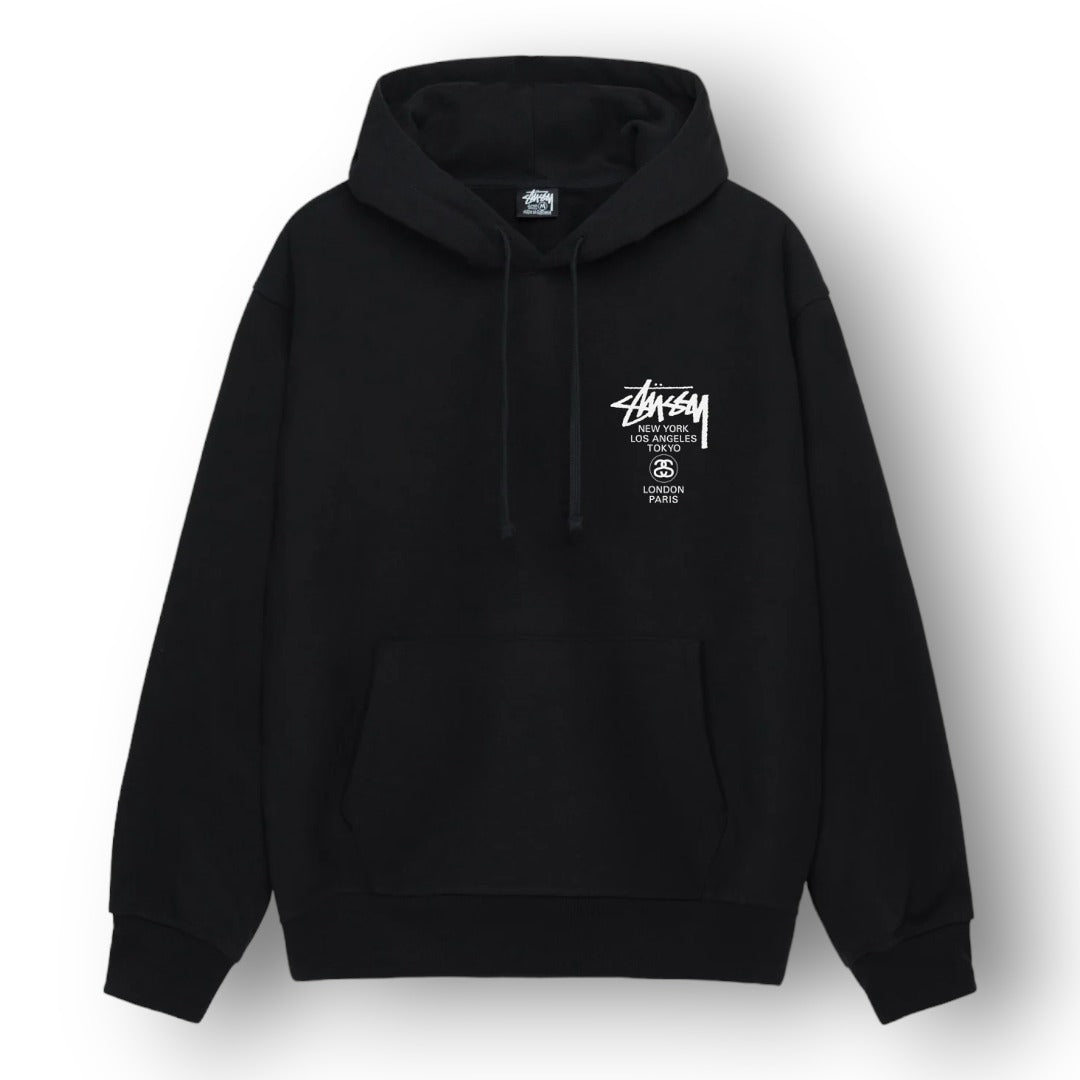 STUSY WORLD TOUR ''BLACK'' HOODIE