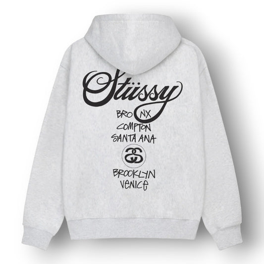 STUSY WORLD TOUR ''GREY'' HOODIE