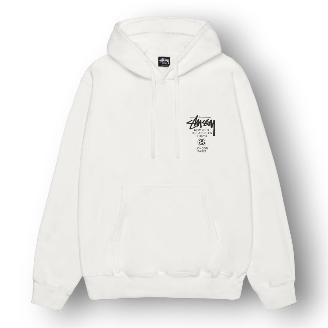 STUSY WORLD TOUR ''WHITE'' HOODIE